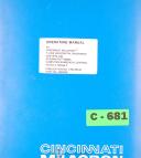 Cincinnati-Cincinnati Operator\'s Instruction 16\" Vertical HydroTel Milling Machine Manual-16\"-06